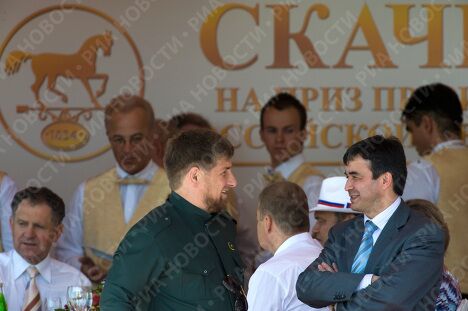 Президент Чечни Рамзан Кадыров и веменно исполняющий обязанности президента Ингушетии Рашид Гайсанов Президент Чечни Рамзан Кадыров и веменно исполняющий обязанности президента Ингушетии Рашид Гайсанов