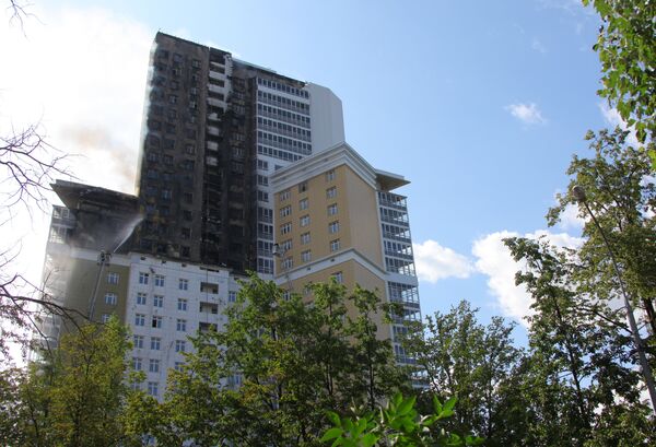 Пожар в московской новостройке Пожар в московской новостройке