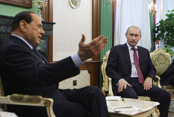 Владимир Путин и Сильвио Берлускони Владимир Путин и Сильвио Берлускони