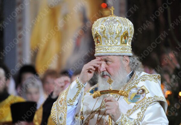 Патриарх Кирилл провел рождественскую службу Патриарх Кирилл провел рождественскую службу