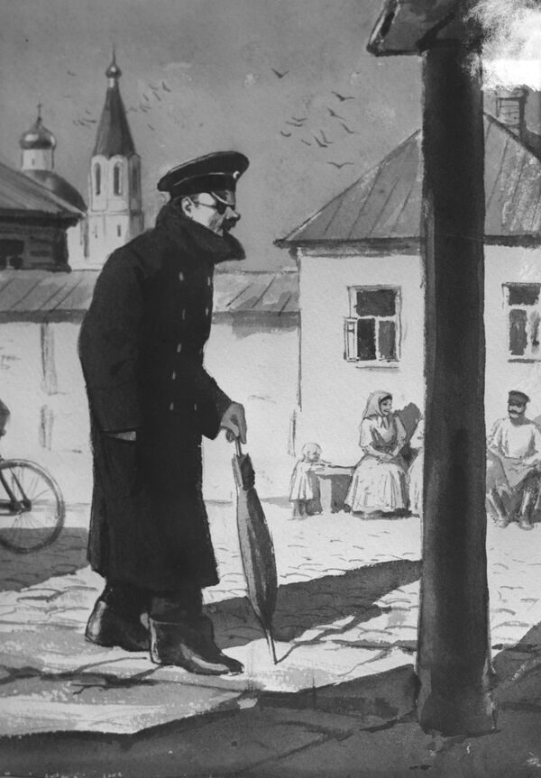 Иллюстрация к рассказу Человек в футляре Иллюстрация к рассказу Человек в футляре