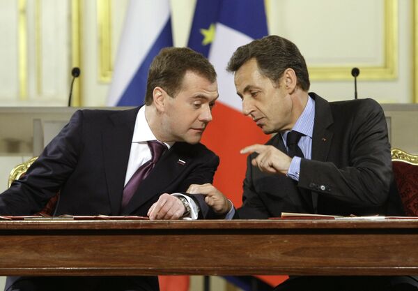 Президенты России и Франции Д.Медведев и Н.Саркози Президенты России и Франции Д.Медведев и Н.Саркози
