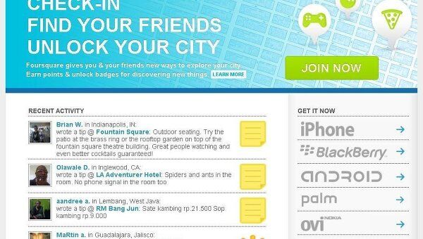Геолокационный сервис Foursquare Геолокационный сервис Foursquare