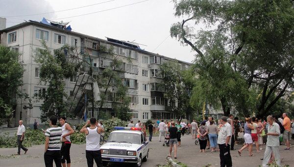 Последствия смерча в Благовещенске Последствия смерча в Благовещенске