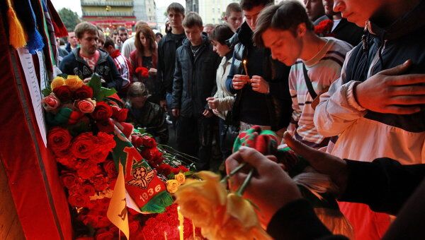 Акция в память об игроках Локомотива в Москве Акция в память об игроках Локомотива в Москве