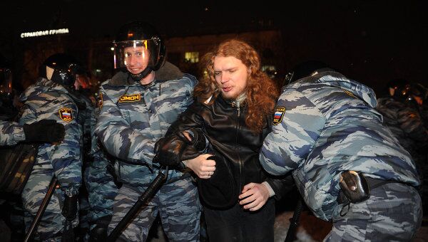 Задержание участников несанкционированной акции в Москве Задержание участников несанкционированной акции в Москве