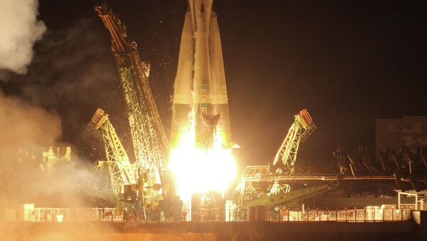 Пуск ракеты Союз-2.1а. Архивное фото Пуск ракеты Союз-2.1а. Архивное фото