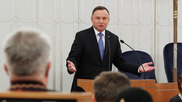 Президент Польши Анджей Дуда на открытии первой сессии Нового созыва сената Президент Польши Анджей Дуда на открытии первой сессии Нового созыва сената