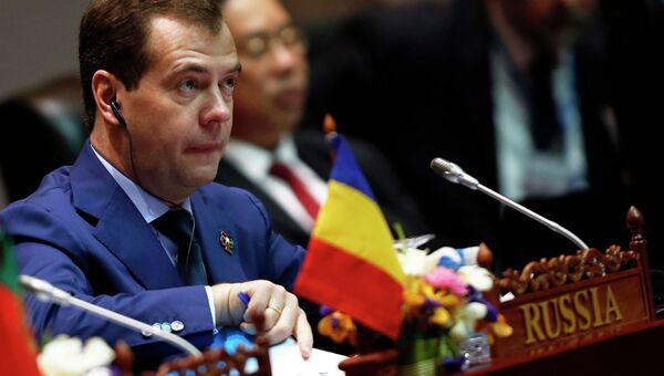 Премьер-министр России Дмитрий Медведев на форуме Азия-Европа Премьер-министр России Дмитрий Медведев на форуме Азия-Европа