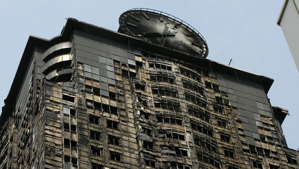 Ликвидация последствий пожара в Грозный-сити Ликвидация последствий пожара в Грозный-сити