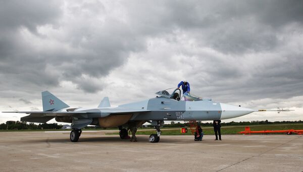 Испытания нового боевого самолета пятого поколения Т-50, архивное фото Испытания нового боевого самолета пятого поколения Т-50, архивное фото