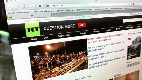Сайт телеканала Russia Today. Архивное фото Сайт телеканала Russia Today. Архивное фото