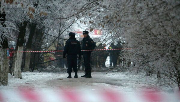 Полиция на месте взрыва в троллейбусе в Волгограде Полиция на месте взрыва в троллейбусе в Волгограде