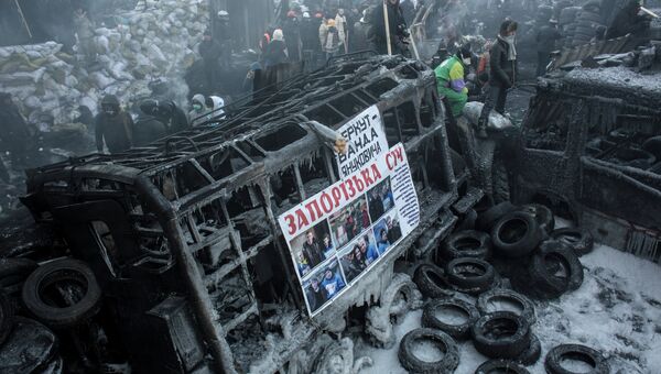 Киев в феврале 2014 года. Архивное фото Киев в феврале 2014 года. Архивное фото