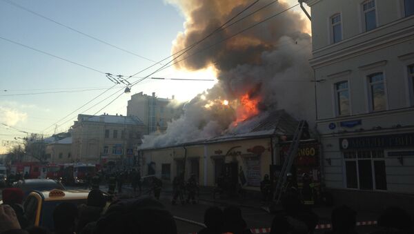 Пожар в кафе на Пятницкой улице. Фото с места события Пожар в кафе на Пятницкой улице. Фото с места события