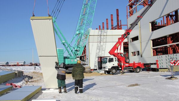Строительство космодрома Восточный в Приамурье. Архивное фото Строительство космодрома Восточный в Приамурье. Архивное фото