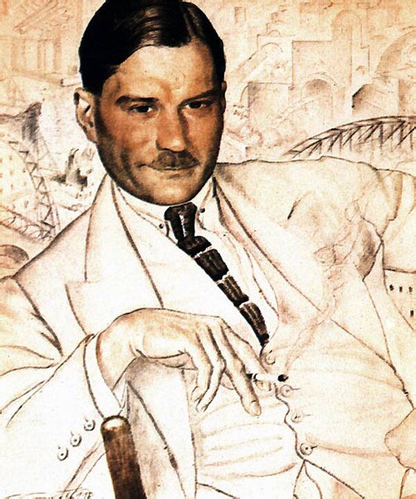 Борис Кустодиев. Портрет Евгения Замятина. 1923 год Борис Кустодиев. Портрет Евгения Замятина. 1923 год