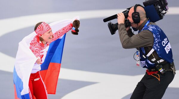 Ольга Граф (Россия), занявшая третье место на дистанции в забеге на 3000 метров Ольга Граф (Россия), занявшая третье место на дистанции в забеге на 3000 метров