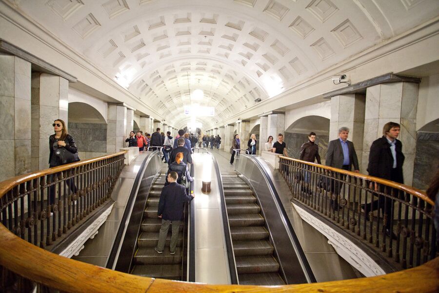 Станция Охотный ряд Московского метрополитена. Архивное фото Станция Охотный ряд Московского метрополитена. Архивное фото