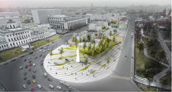 Проект благоустройства Боровицкой площади Wall Architectural Bureau Проект благоустройства Боровицкой площади Wall Architectural Bureau