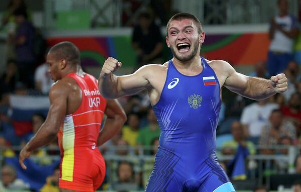 Давит Чакветадзе после победы в финале Олимпийских игр в Рио-де-Жанейро Давит Чакветадзе после победы в финале Олимпийских игр в Рио-де-Жанейро