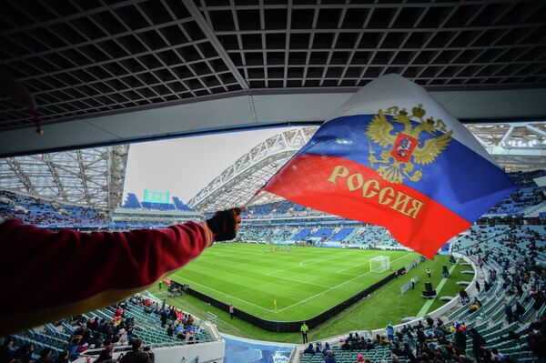 Болельщики на стадионе Фишт Болельщики на стадионе Фишт