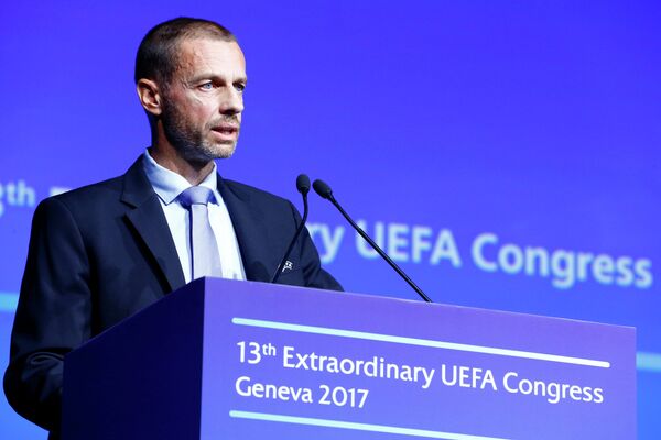 Президент Союза европейских футбольных ассоциаций (УЕФА) Александер Чеферин Президент Союза европейских футбольных ассоциаций (УЕФА) Александер Чеферин