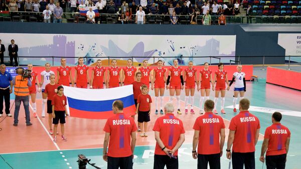 Волейболистки и тренерский штаб сборной России Волейболистки и тренерский штаб сборной России