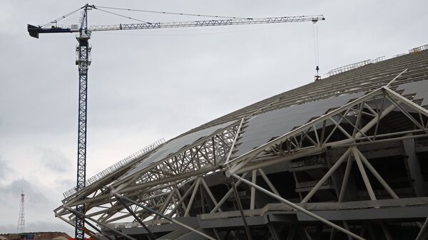 Строящийся стадион Самара Арена в Самаре