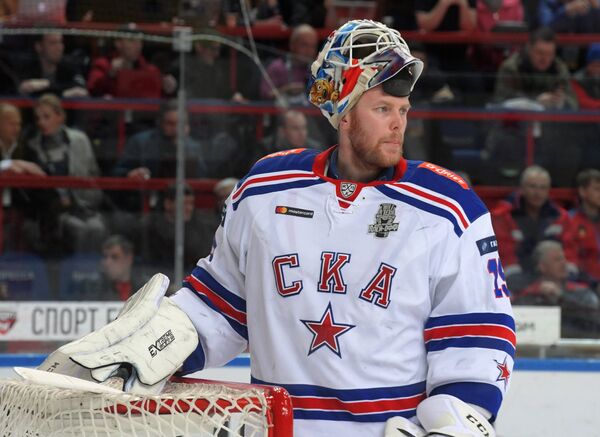 Вратарь СКА Микко Коскинен Вратарь СКА Микко Коскинен