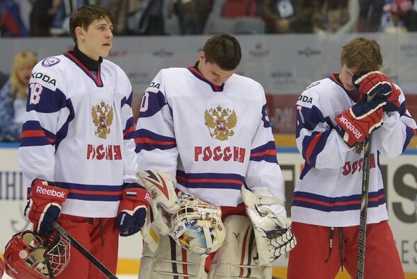 Хоккеисты юниорской сборной России Хоккеисты юниорской сборной России