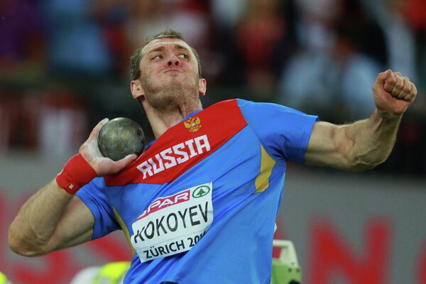 Валерий Кокоев в финале толкания ядра на чемпионате Европы по легкой атлетике в Цюрихе Валерий Кокоев в финале толкания ядра на чемпионате Европы по легкой атлетике в Цюрихе
