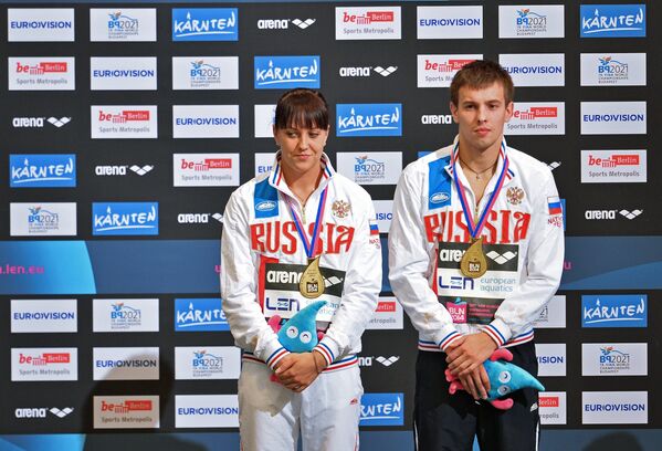 Российские спортсмены Виктор Минибаев и Надежда Бажина Российские спортсмены Виктор Минибаев и Надежда Бажина