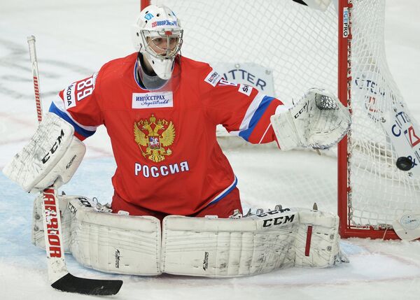Вратарь сборной России Илья Сорокин Вратарь сборной России Илья Сорокин