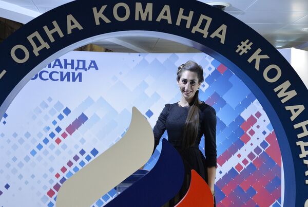 Российская спортсменка Екатерина Конева на Балу олимпийцев России – 2015 в Москве Российская спортсменка Екатерина Конева на Балу олимпийцев России – 2015 в Москве