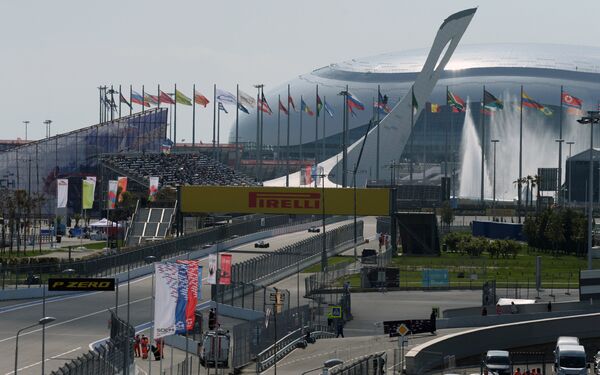 Вид на гоночную трассу Сочи Автодром Вид на гоночную трассу Сочи Автодром