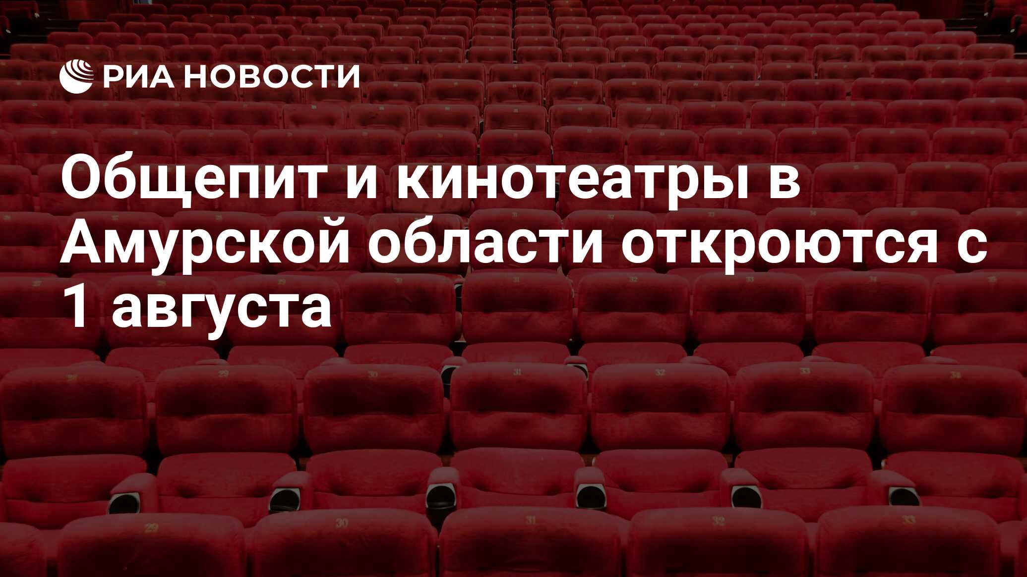 Общепит и кинотеатры в Амурской области откроются с 1 августа
